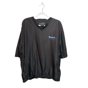 Footjoy Jacket Adult Large Black Pullover Windbreaker Jacket Michelin  Mens XL